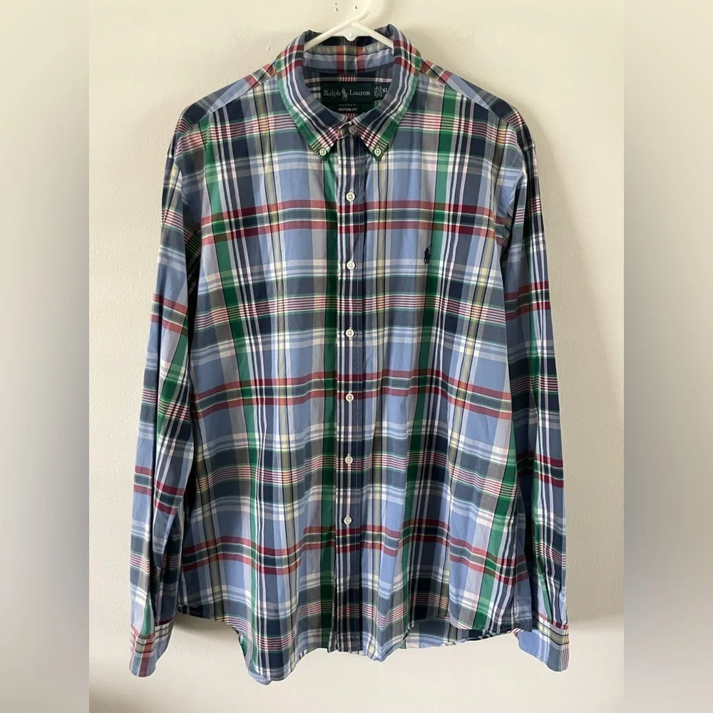 RALPH LAUREN Plaid Button Down Shirt Easter Preppy Pastels Size XL - Picture 4 of 7